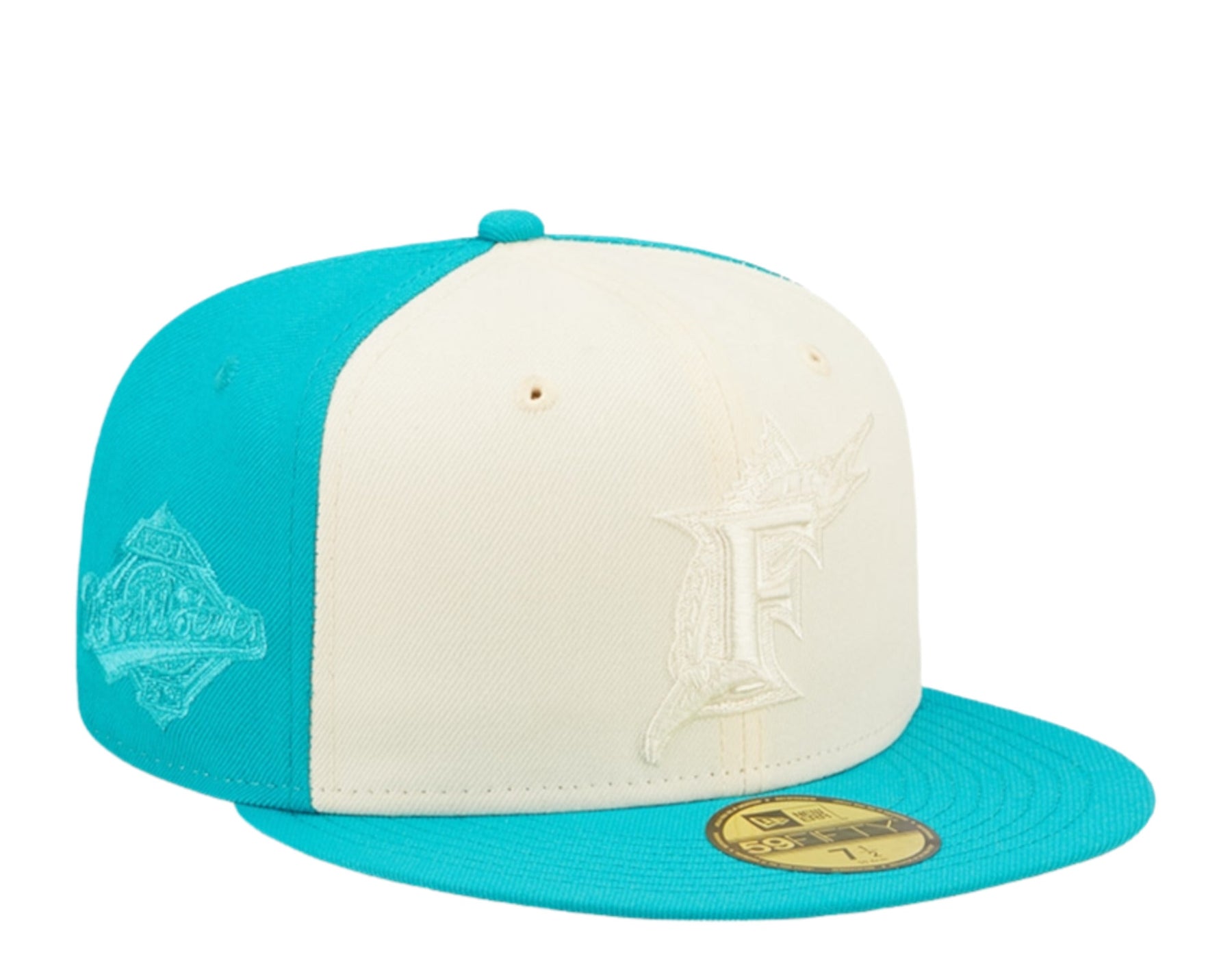 New Era 59Fifty MLB Florida Marlins Tonal 2-Ton Petrol / Creme ausgestattet 60243587