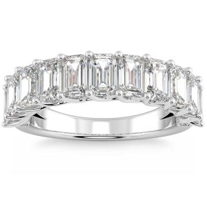 3.60Ct Emerald Diamant Diamant Hochzeit Jubiläumsring 14k Gold Lab gewachsen