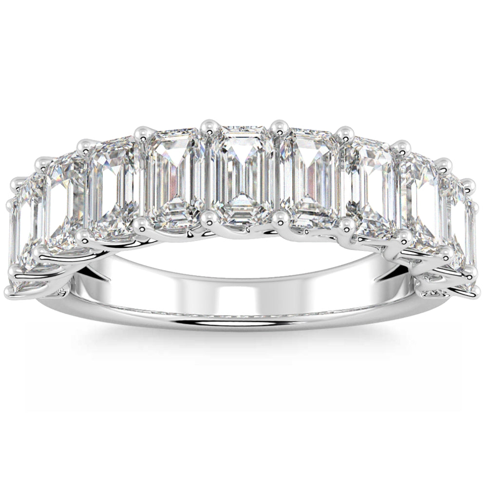 3.60Ct Emerald Diamant Diamant Hochzeit Jubiläumsring 14k Gold Lab gewachsen