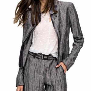 Leinenjacke in grau