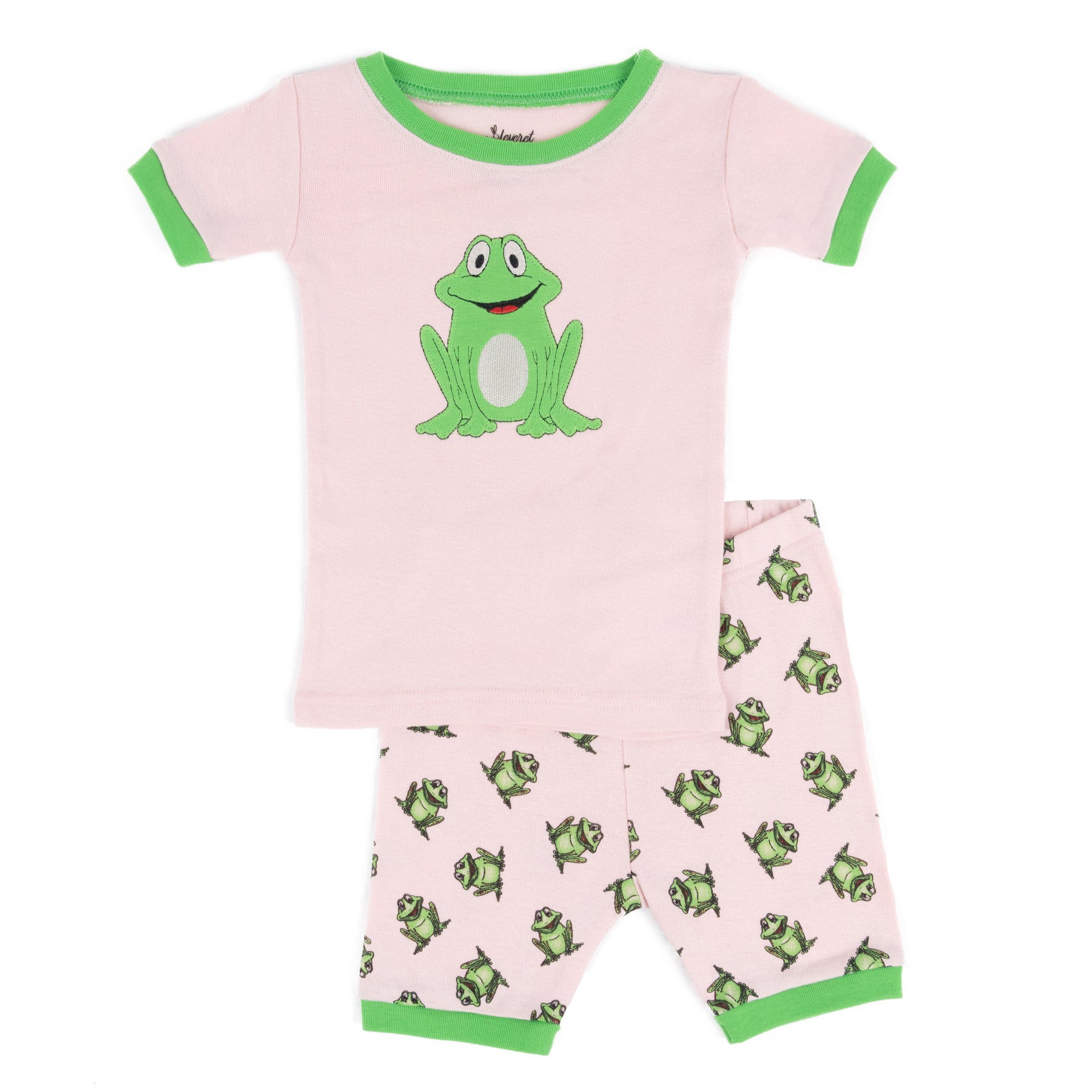 Kinder zweiteilige Baumwolle kurzen Pyjamas rosa Frosch