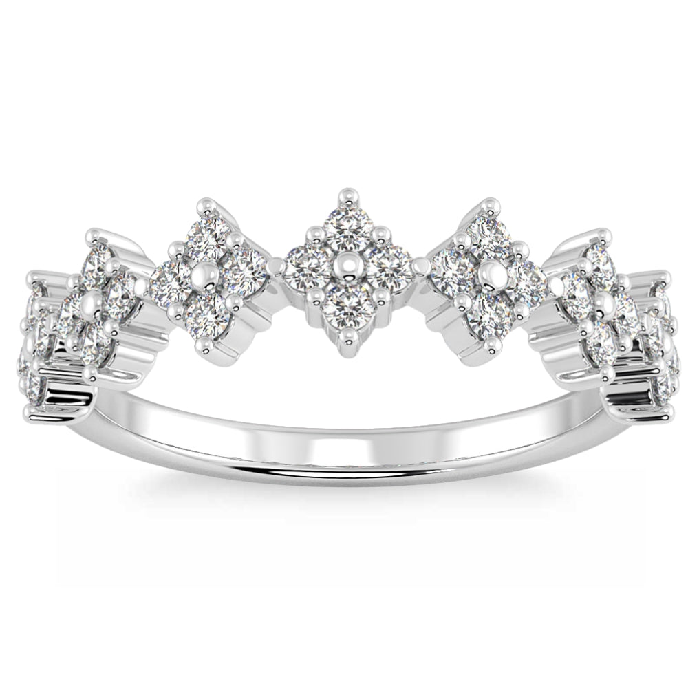 1/2 ct TW Runde Diamant Ehering 14k Gold stapelbar Band Lab gewachsen