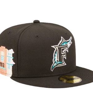 New Era 59Fifty MLB Florida Marlins Cloud Icon schwarz montiert Hut 60243743 7676485697596