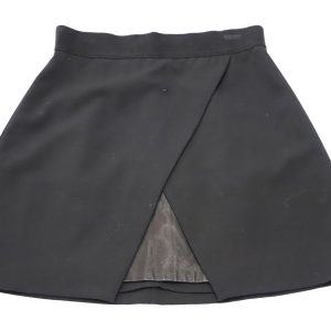Alice + Olivia Ericka Overlap Minirock aus schwarzem Polyester