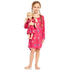 Mädchen und passende Puppe Nachthemd Ballerina