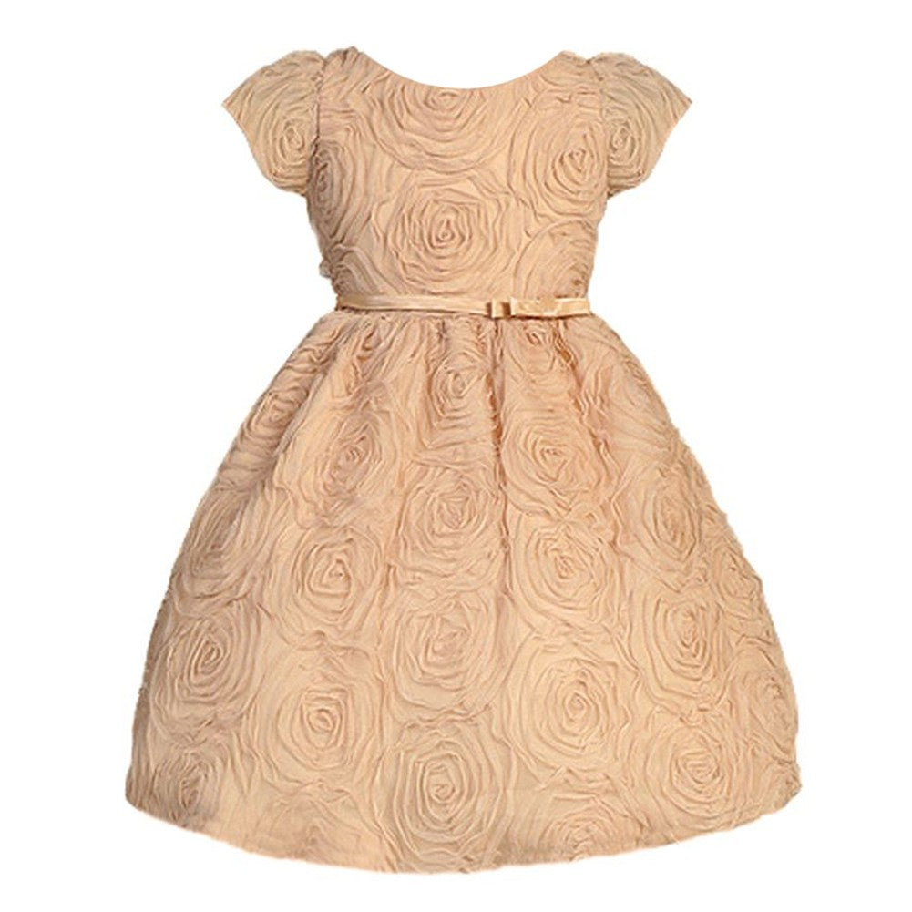 Baby Mädchen Rosette texturierte Blumenmädchen Kleid 6-24M