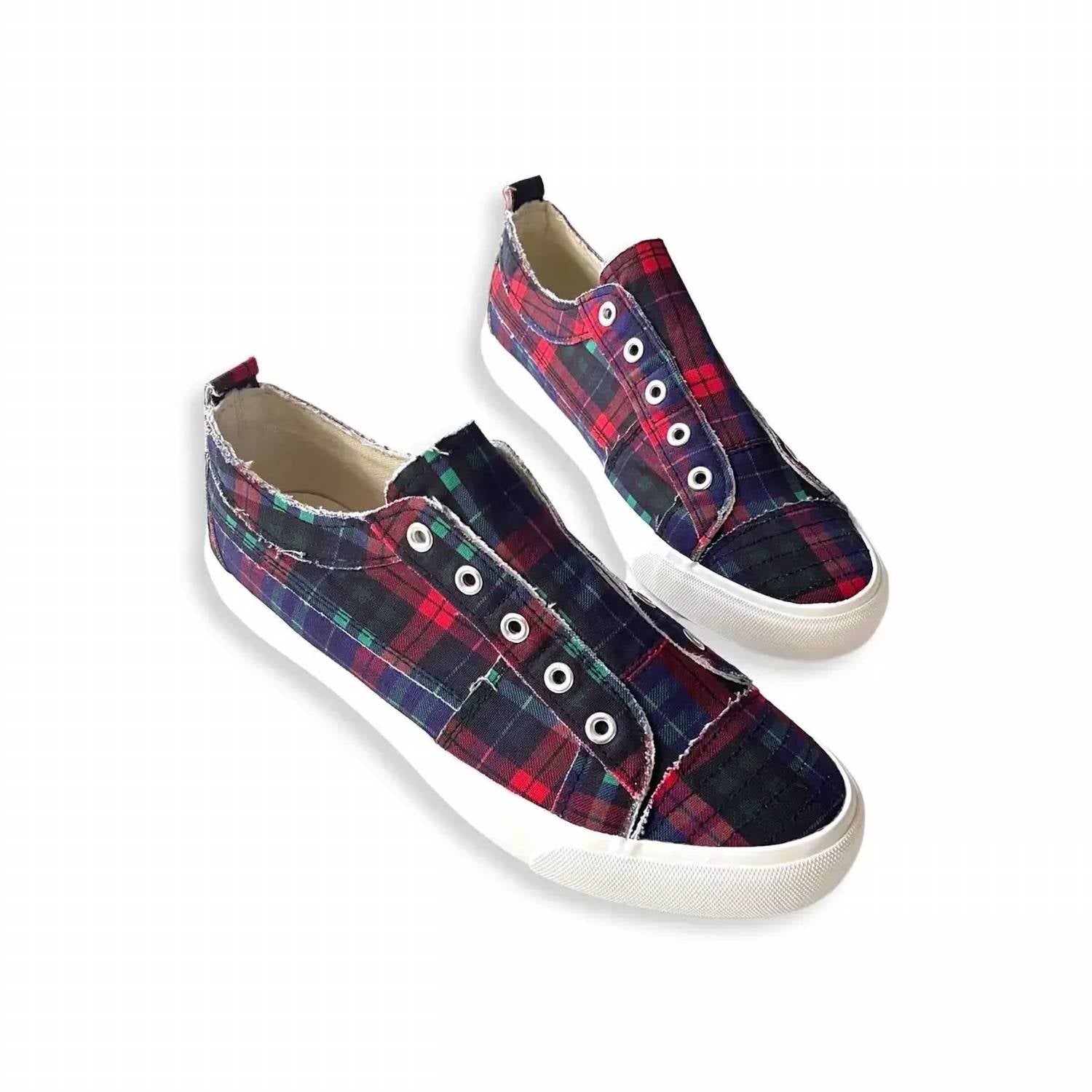 Tartan Babalu Sneaker für Damen in Marineblau