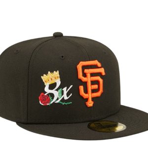 New Era 59Fifty MLB San Francisco Giants Crown 8X Champs Blk Fitted Hut 60243483 7676480192572