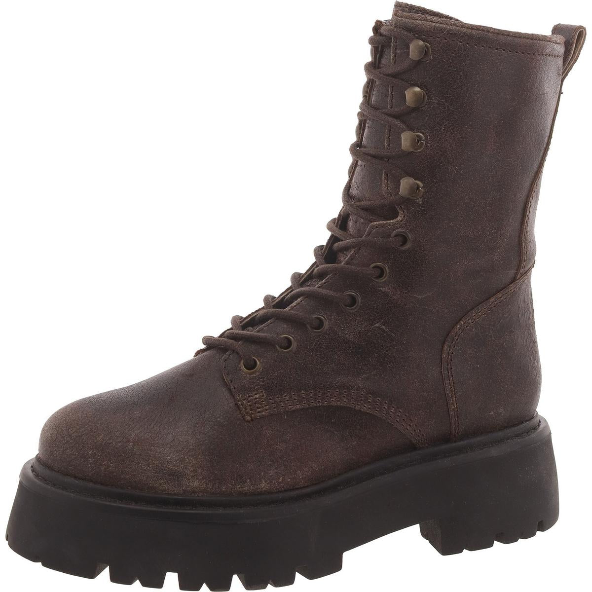 Rowen Leder Knöchel Combat & Schnürstiefel