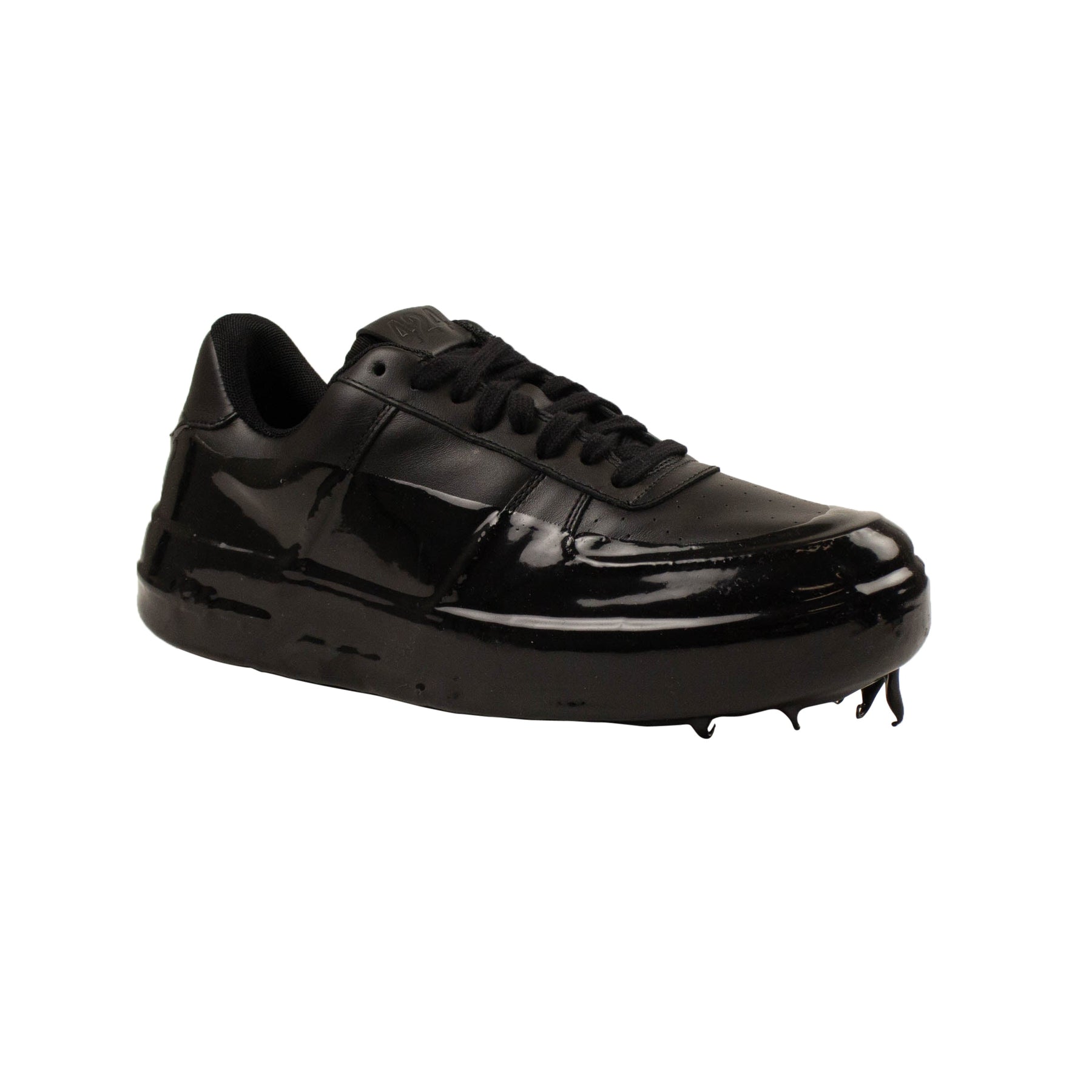 424 auf Fairfax Wax eingetaucht niedrige Sneaker – Schwarz