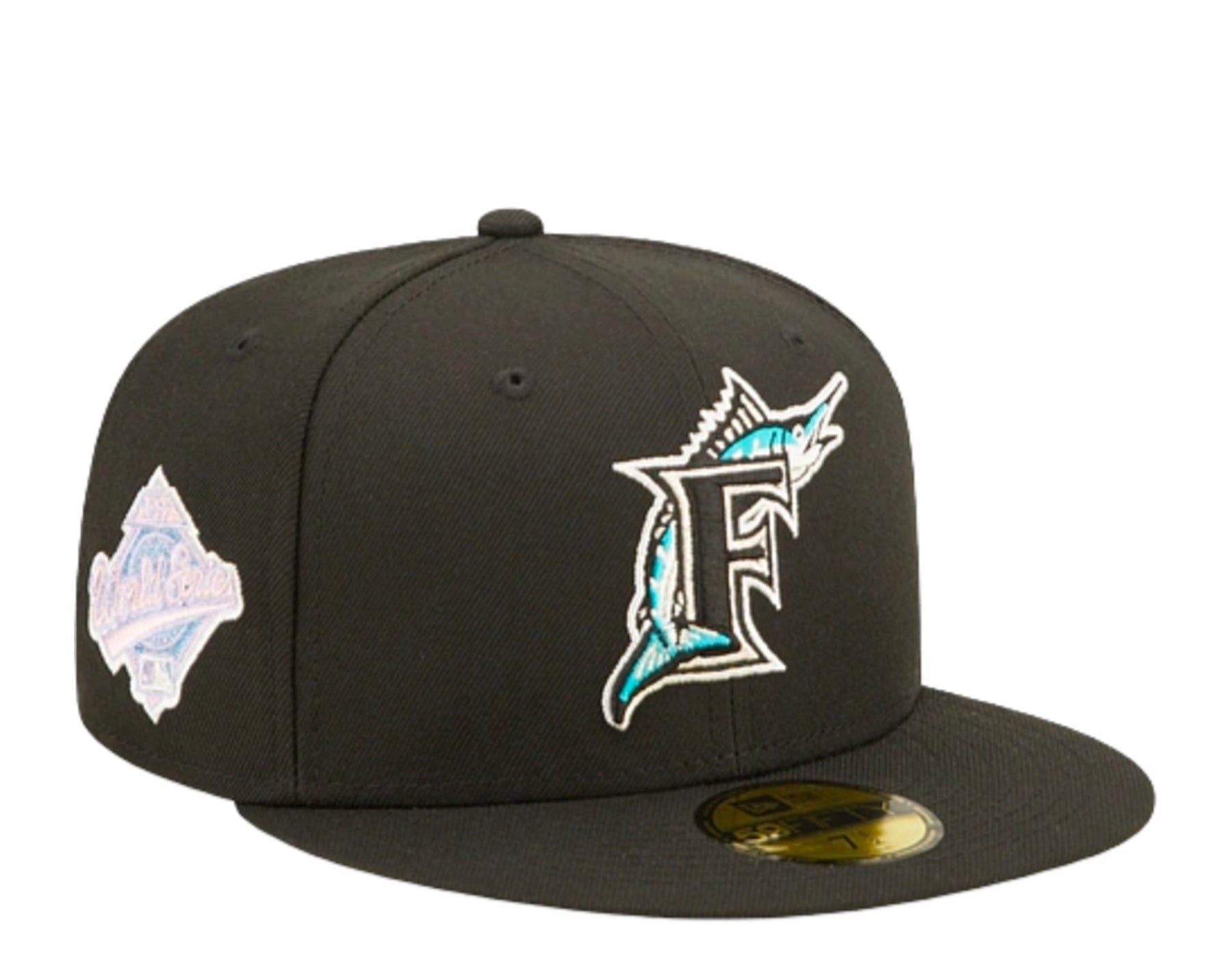 New Era 59Fifty MLB Florida Marlins Pop Sweat Schwarz / Blau körpernah Hut 60243518