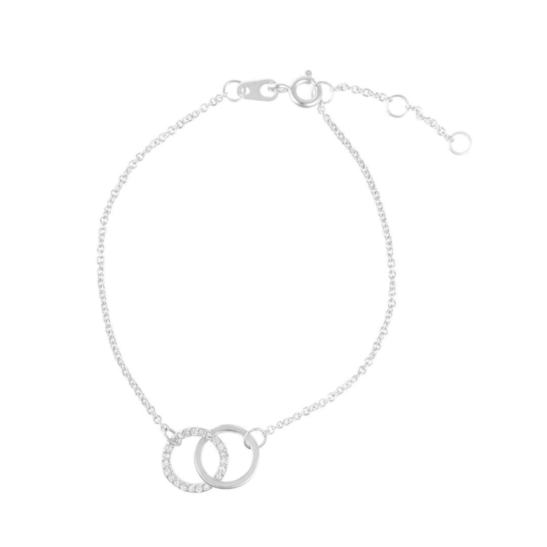 Versilbert verstellbare Pave CZ Ringe Armband