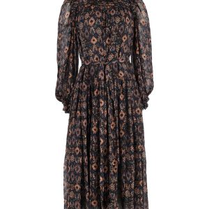 Ulla Johnson Geometric-Print Midikleid aus mehrfarbiger Seide