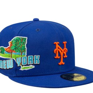 New Era New York Mets Stateview 59FIFTY Fitted Verschlusskappe 60296527 – blau/grau uv 7676488941628