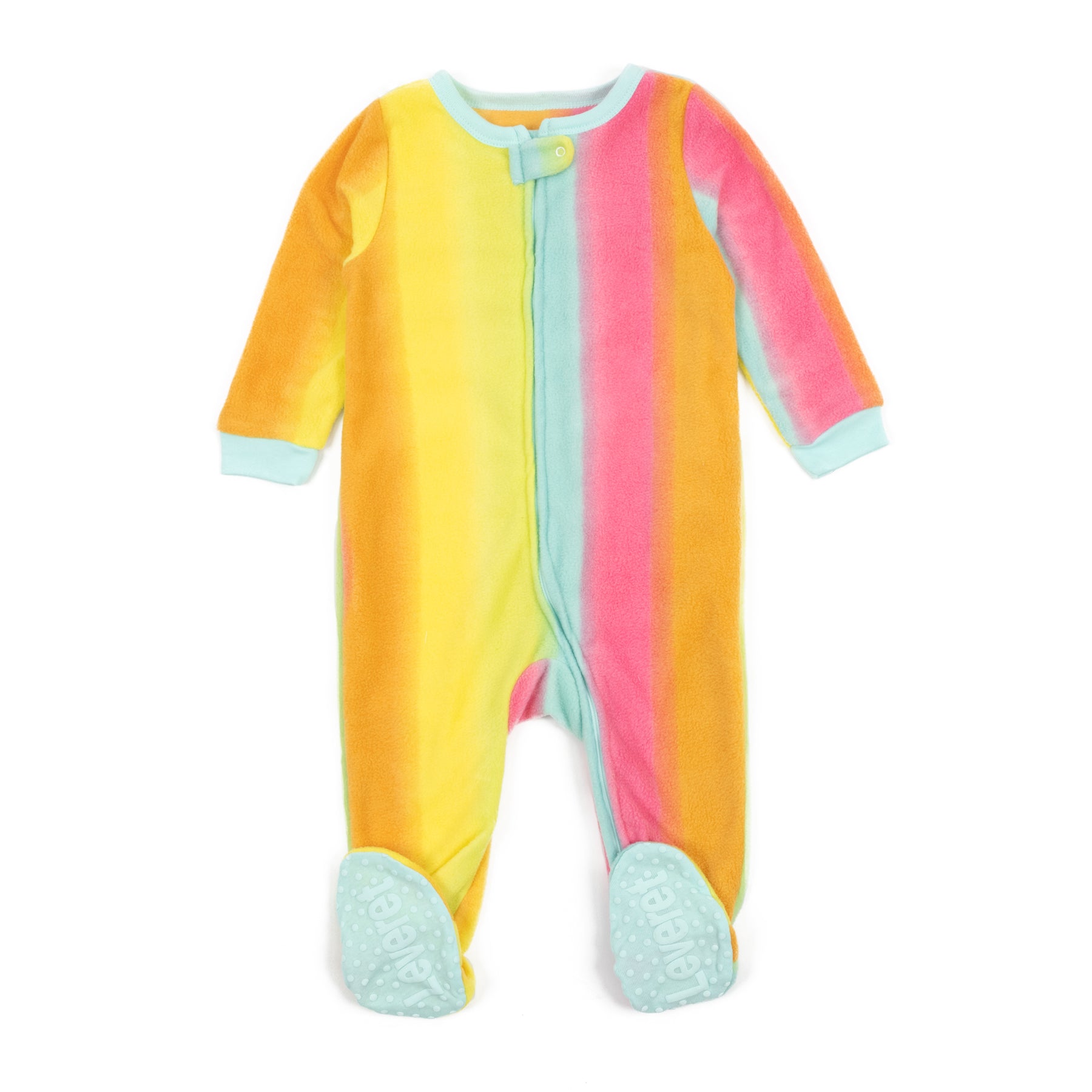 Kinderfüße Fleece Pyjamas Regenbogen