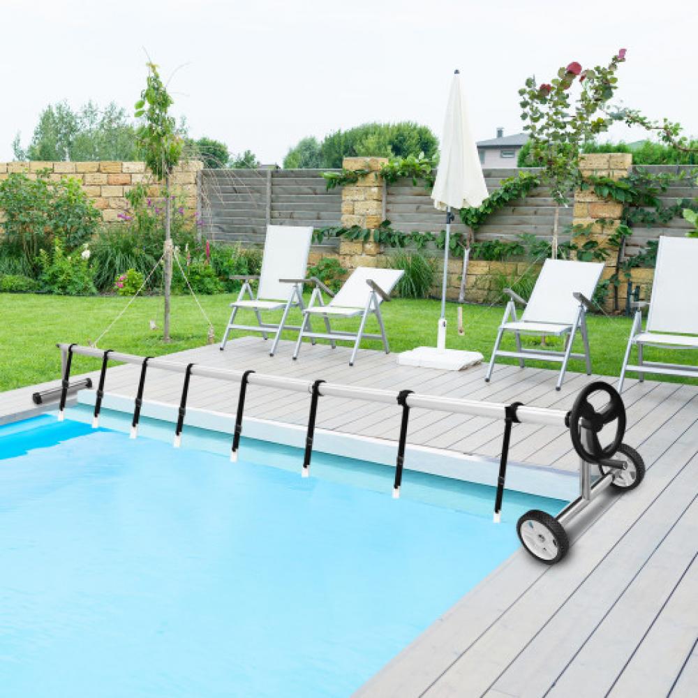18 Ft Pool Abdeckung Haspel Set Aluminium In-Boden Schwimmen Solar Cover Haspel