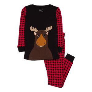Weihnachten Kinder zwei Stück Baumwolle Pyjamas Voll Elch