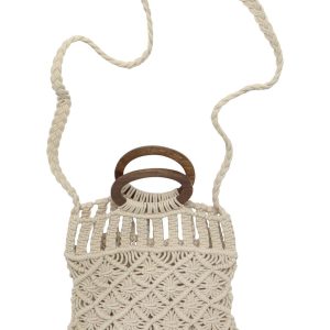 LASCANA Damen Macrame Cabrio Crossbody Tasche, Elfenbein, o/s 7766241607740