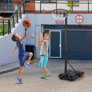 8.5 bis 10 FT verstellbarer tragbarer Basketballkorb Stand mit befüllbarer Basis und 2 Rädern