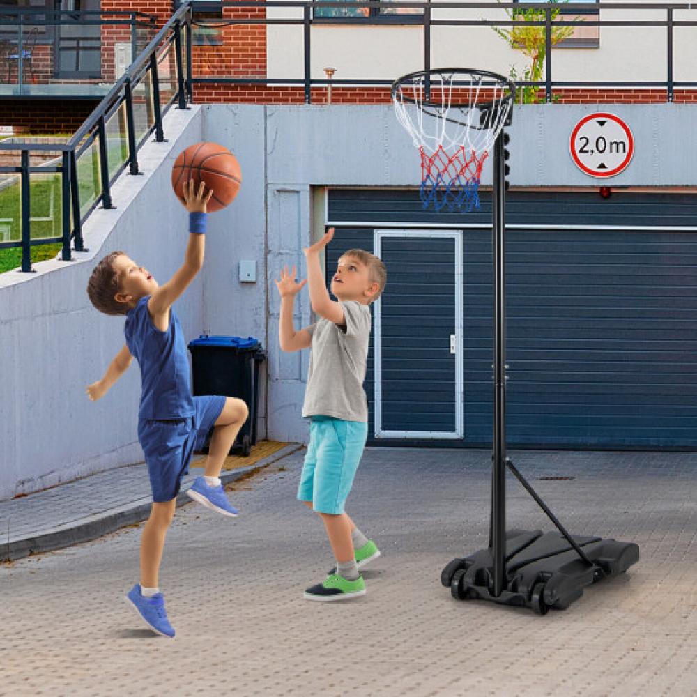 8.5 bis 10 FT verstellbarer tragbarer Basketballkorb Stand mit befüllbarer Basis und 2 Rädern