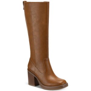 Aiimee Imitat Leder Seitenreißverschluss Kniehohe Stiefel