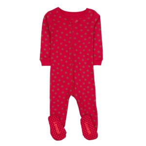 Weihnachten Kinder Fuß Baumwolle Pyjamas Schneeflocke
