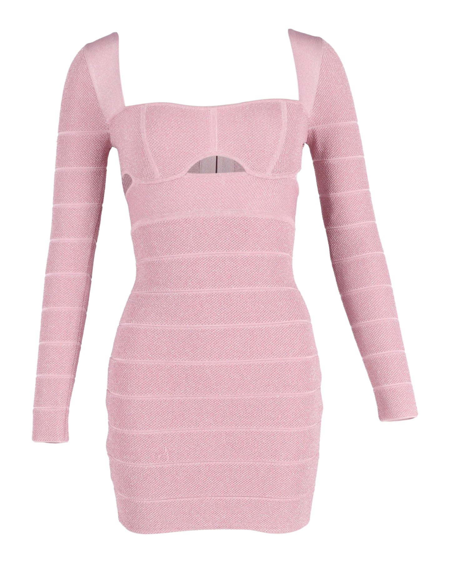 Herve Leger Ausschnitt Minikleid aus rosa Polyester