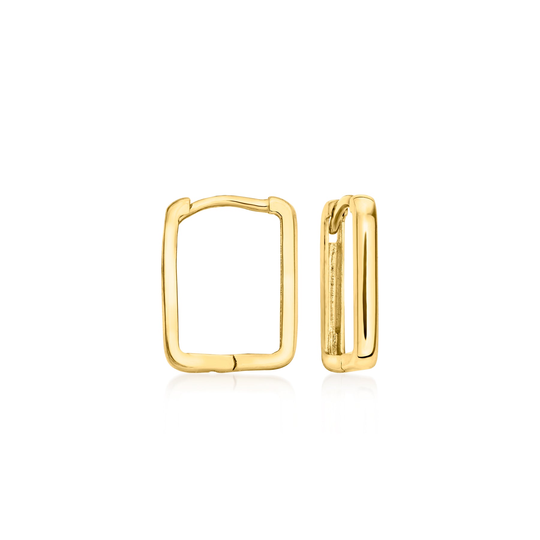 RS Pure Von Ross-Simons Italienische 14kt Gelbgold Quadrat Huggie Creole Ohrringe