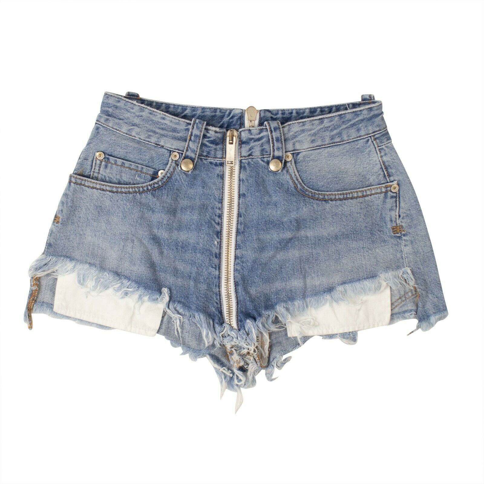 Unravel Project Denim Shorts mit Reißverschluss – Denim