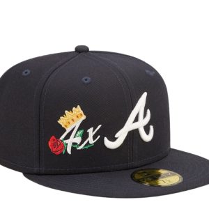 New Era 59Fifty MLB Atlanta Braves Crown 3X Champs Marine Hut 60243476 7676485763132