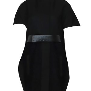 Diane Von Furstenberg Belted Fell aus schwarzer Wolle 7766488940604