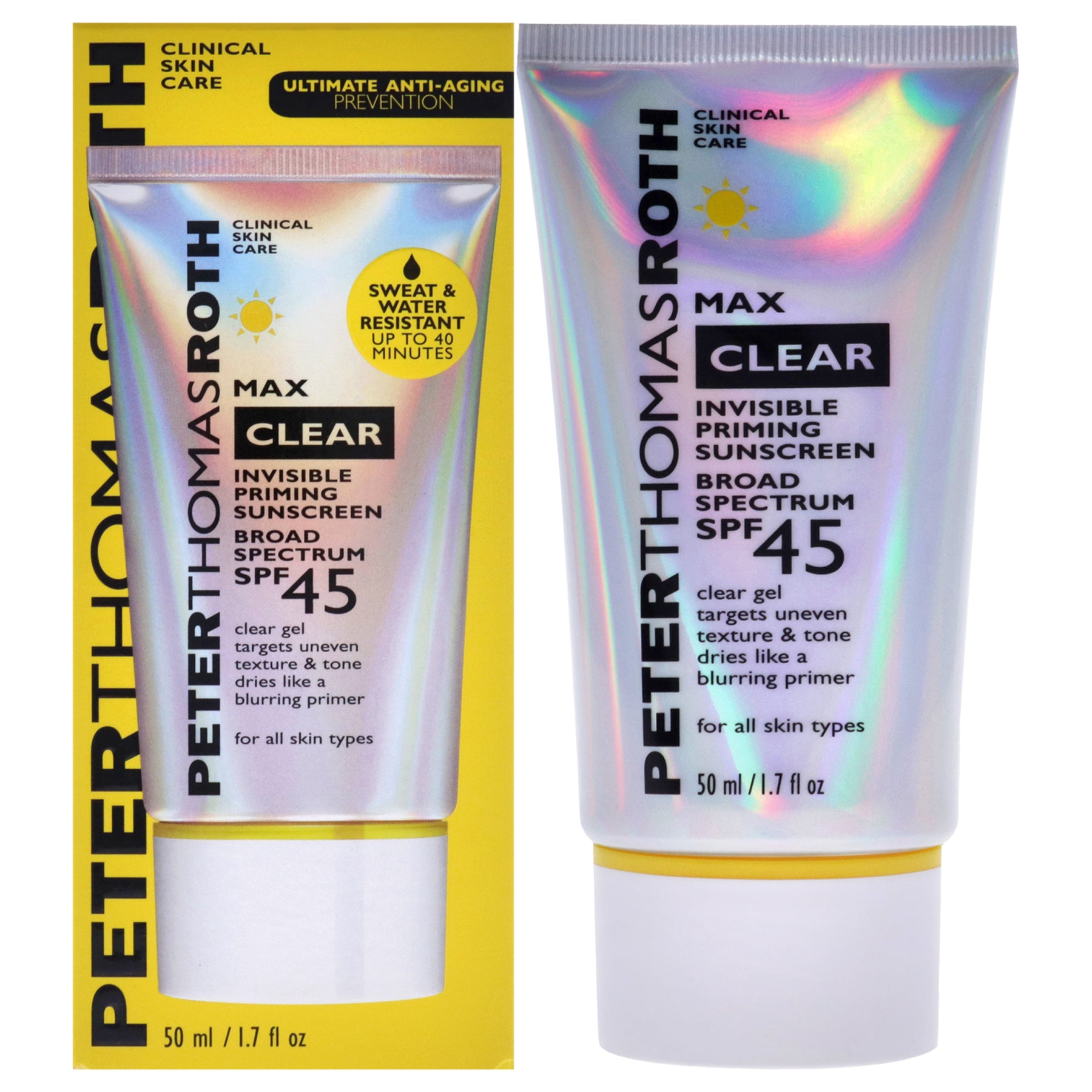 Clear Invisible Priming Sonnenschutz SPF 45 von Peter Thomas Roth für Unisex – 1,7 oz Sonnenschutz