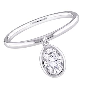 Eternally Yours 1ct DEW Created Moissanite Drop Anhänger Ring Sterling Silber 7773774086204
