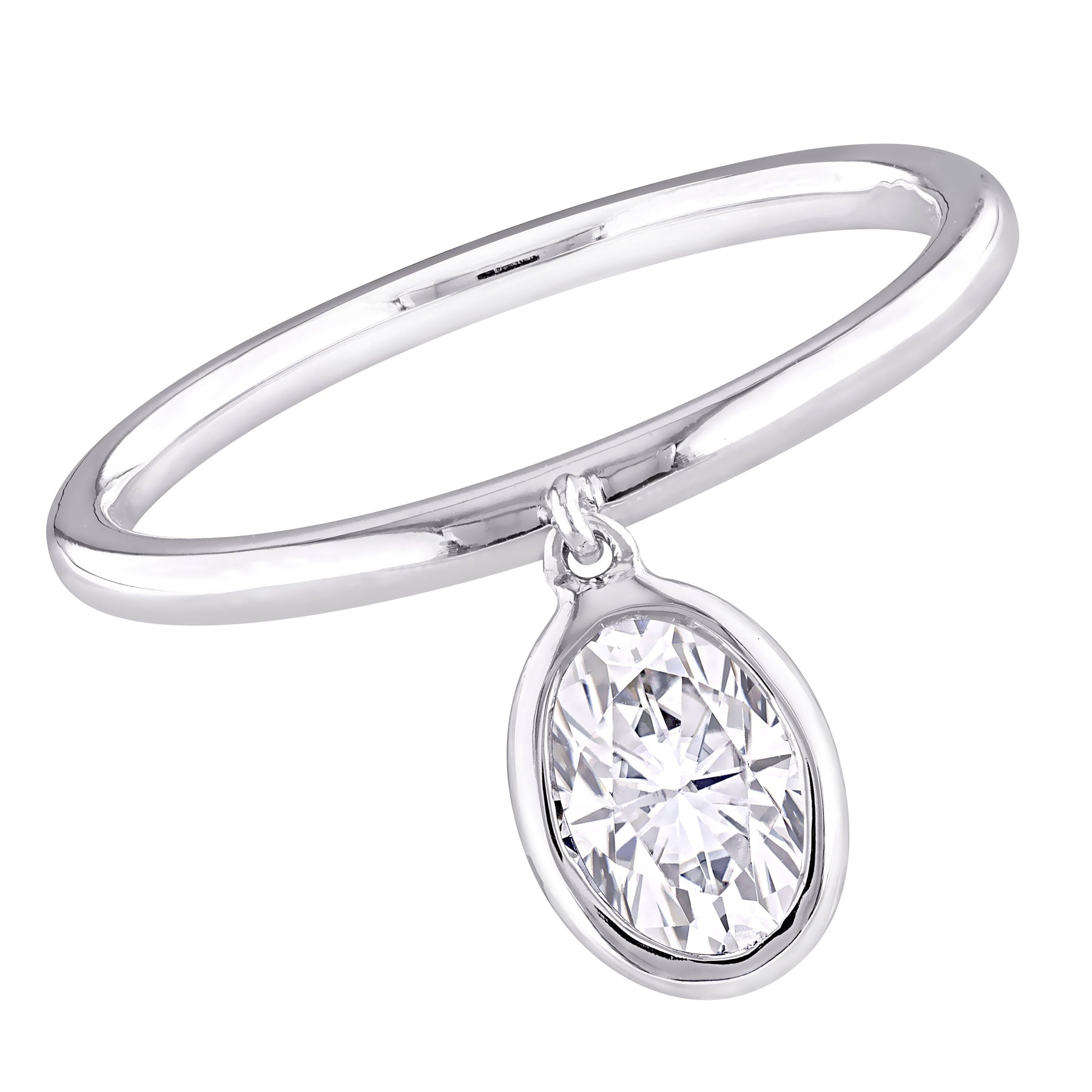Eternally Yours 1ct DEW erstellt Moissanit Tropfen Anhänger Ring Sterling Silber