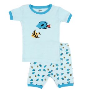Kinder zwei Stück Baumwolle kurze Pyjamas tropischen Fisch