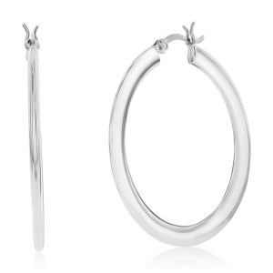 Sterling Silber oder Gold überzogen über Sterling Silber 40mm poliert flache Creolen