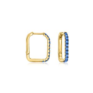 Ross-Simons Saphir Papier Clip Link Creolen in 18kt Gold über Sterling