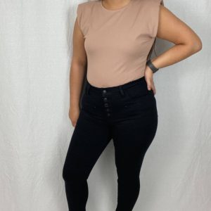 ärmelloser Body in beige