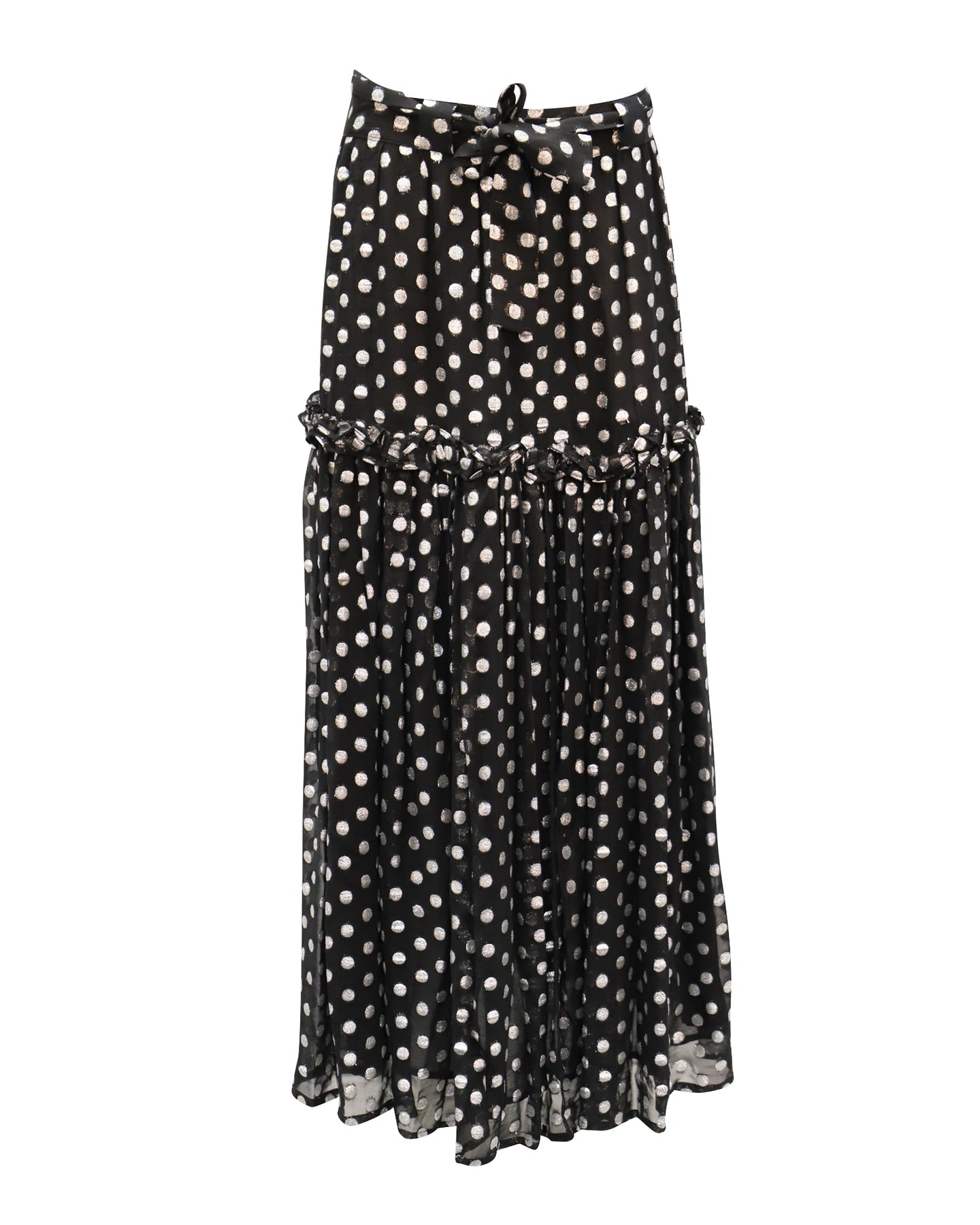Dodo Bar oder Metallic Polka Dots Rock aus schwarzem Polyester