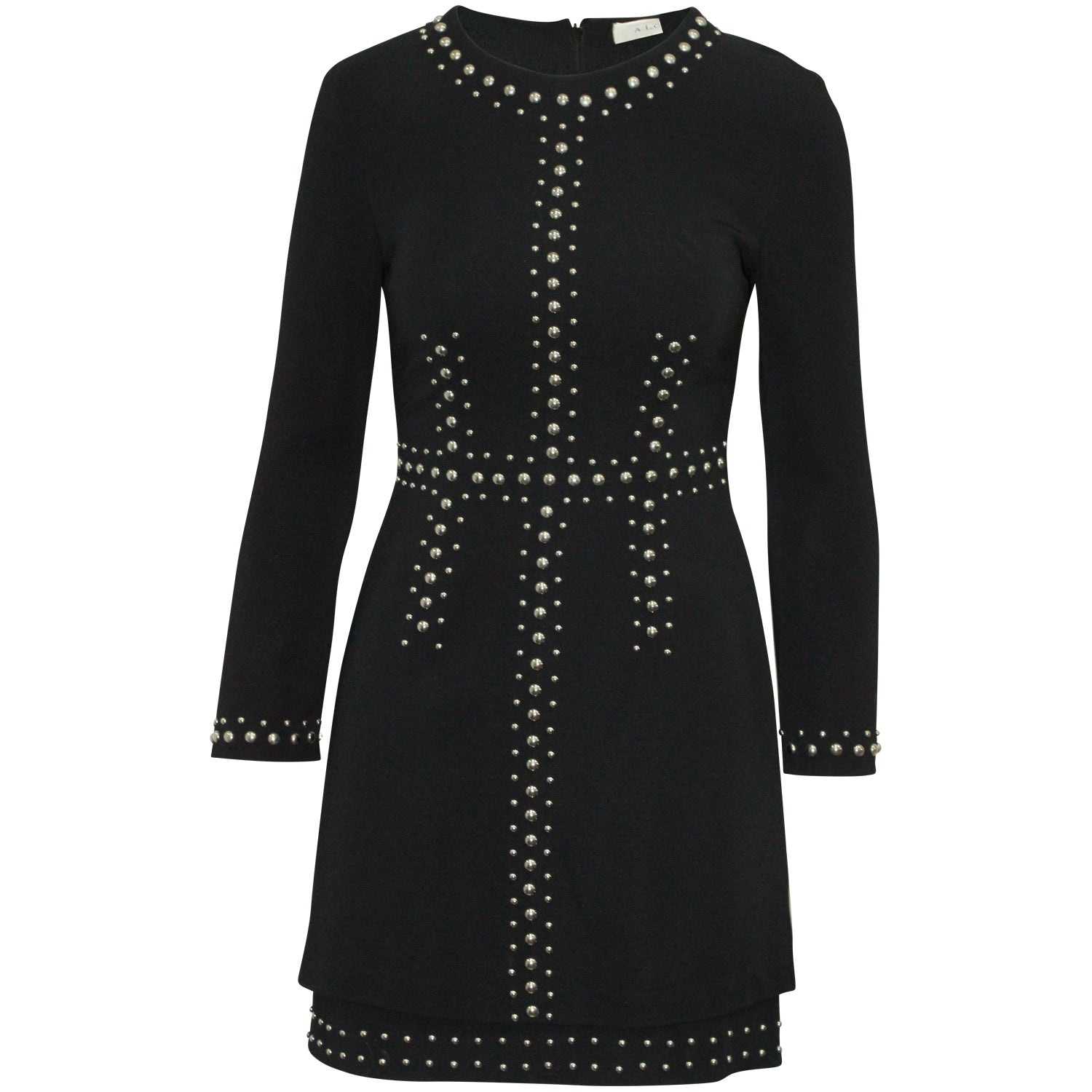 A.L.C. Madison Minikleid aus schwarzer Viskose mit Nieten