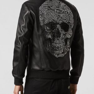 Leder Bomber Paisley Steine 7676508307516