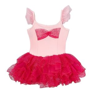 Mädchen rosa heiß rosa Engel Ärmelband Detail Tutu Halloween Kleid 12M-7