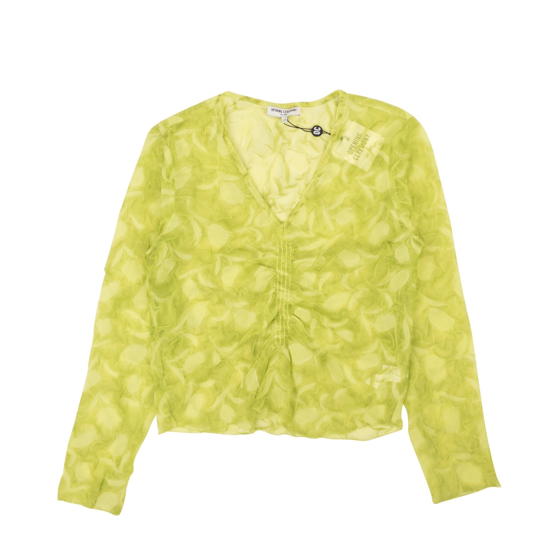 Opening Ceremony Ls Crinkle Top – Gelb