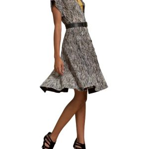 Dolman Sleeve Swing Kleid in Heidelbeere/Gelb