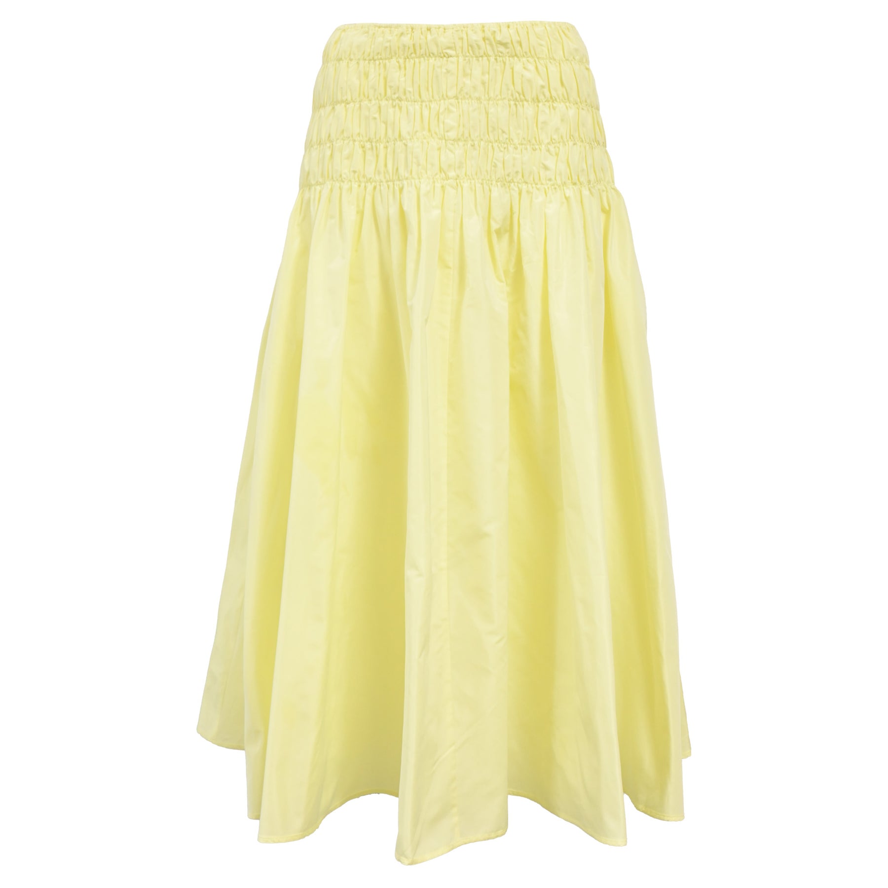 Maje Schillernder Taft Midirock aus gelbem Polyester