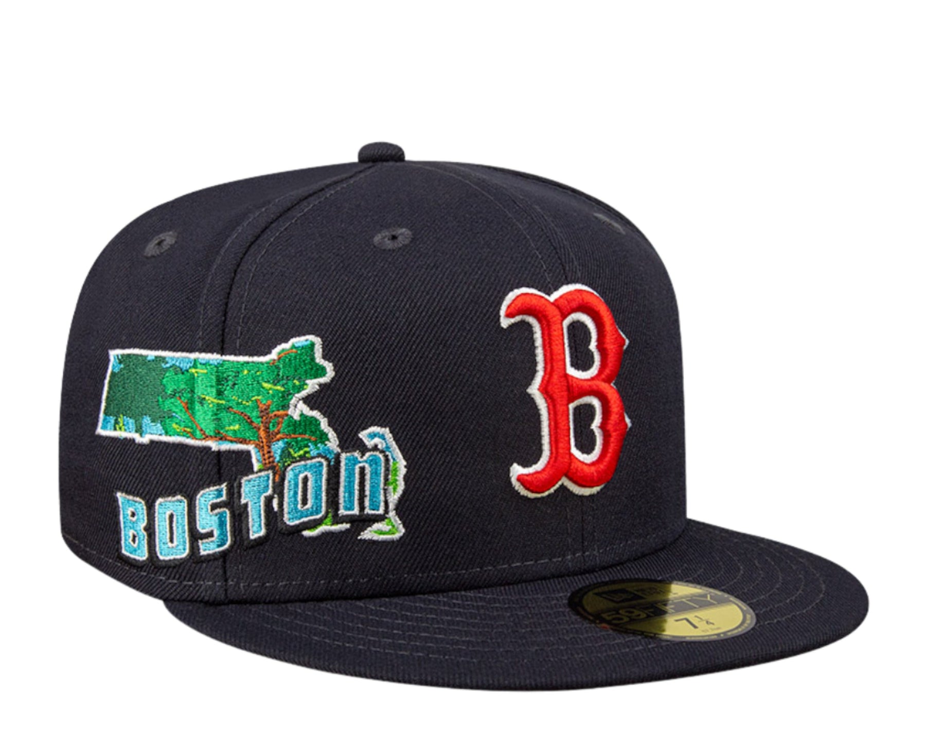 New Era Boston Rot Sox Stateview 59FIFTY Einpassende Kappe 60296529 – Dunkelblau/Grau UV
