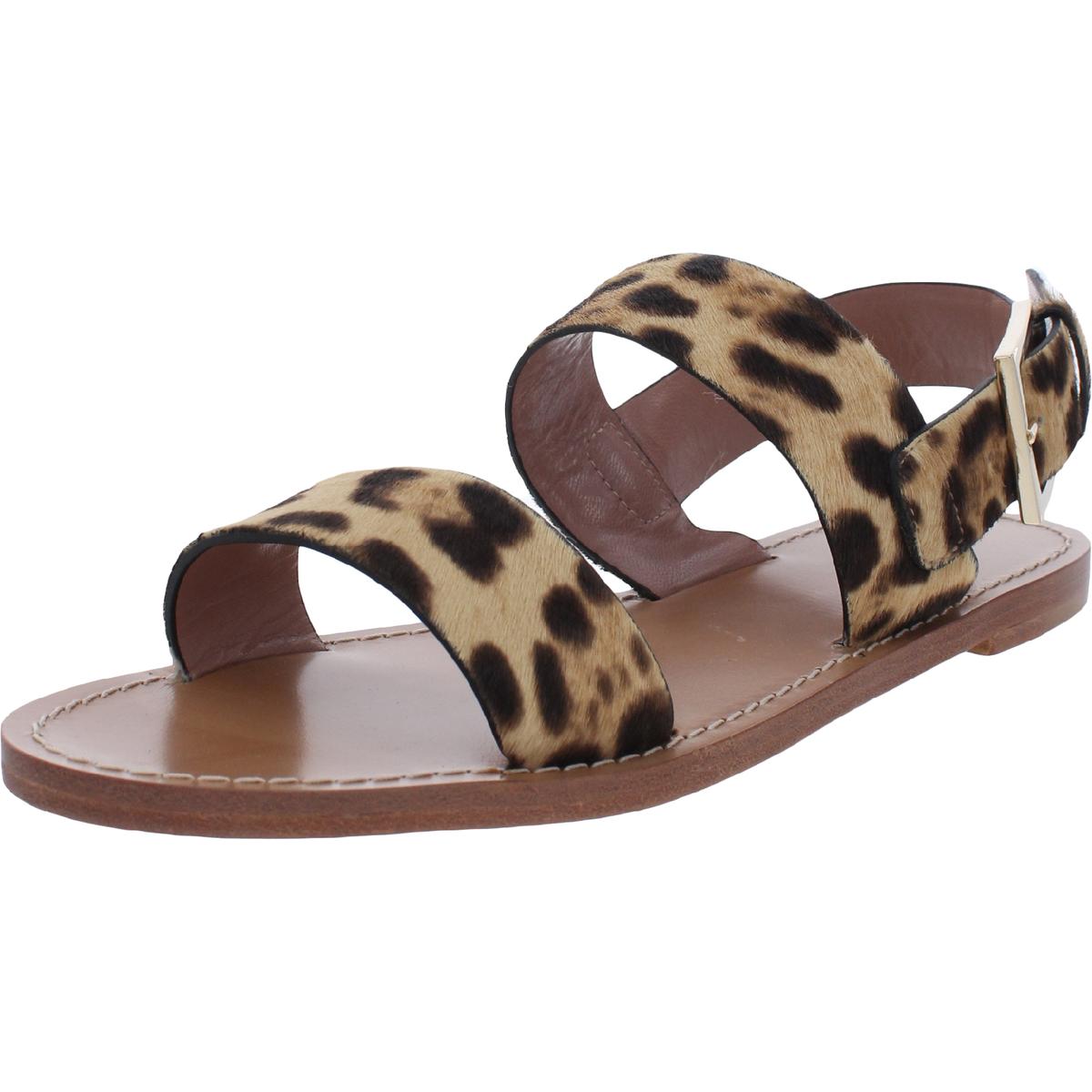 Flache Sandalen mit Leopardenmuster