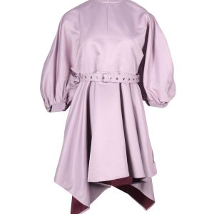 Marques Almeida Belted Balloon Sleeve Kleid aus lila recyceltem Polyester 7766491562044