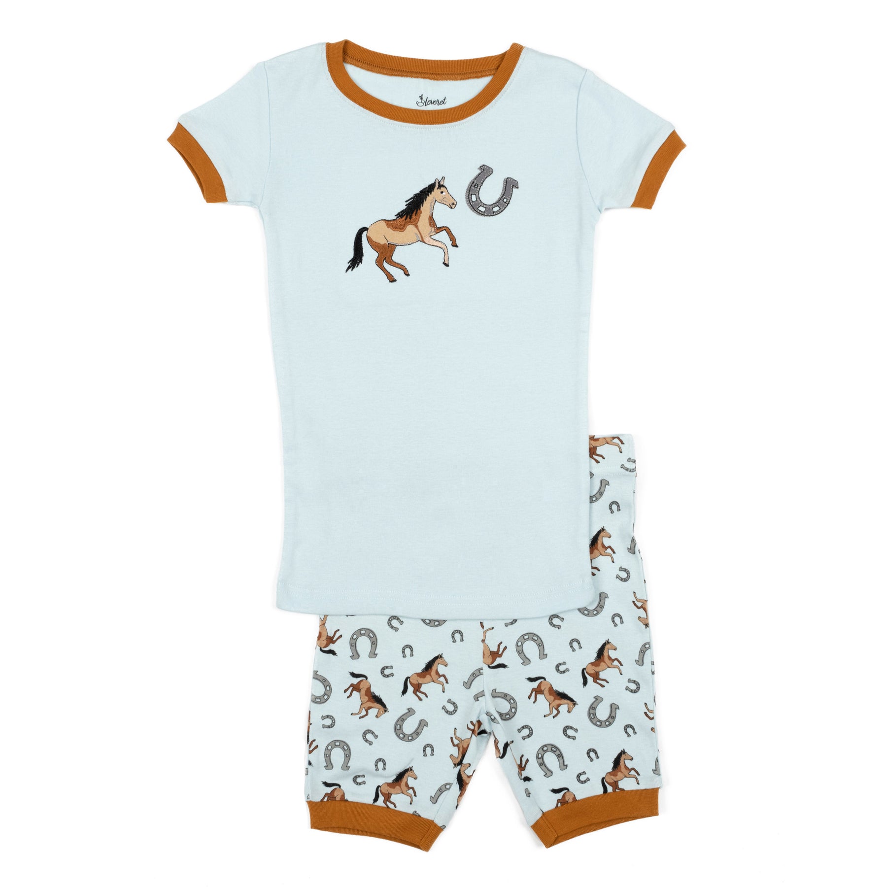 Kinder zweiteilige Baumwolle kurze Pyjamas Pferd Jungen