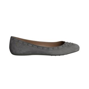 Tod's Beschlagene Ballerinas aus Wildleder in Grau